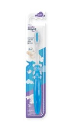 Зубная щетка для детей Smile Expert мягкая с 3 лет Кидс Мишка голубая