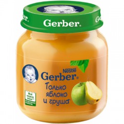 Пюре, Gerber (Гербер) 130 г яблоко груша с 5 мес