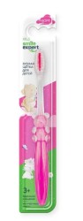 Зубная щетка для детей Smile Expert мягкая с 3 лет Кидс Мишка розовая